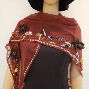Evening Hand Beaded Scarf